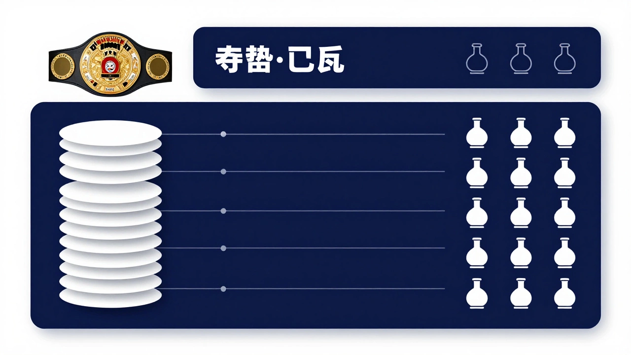 Abstract graphic design illustrating the structured components of a professional boxing fight card.