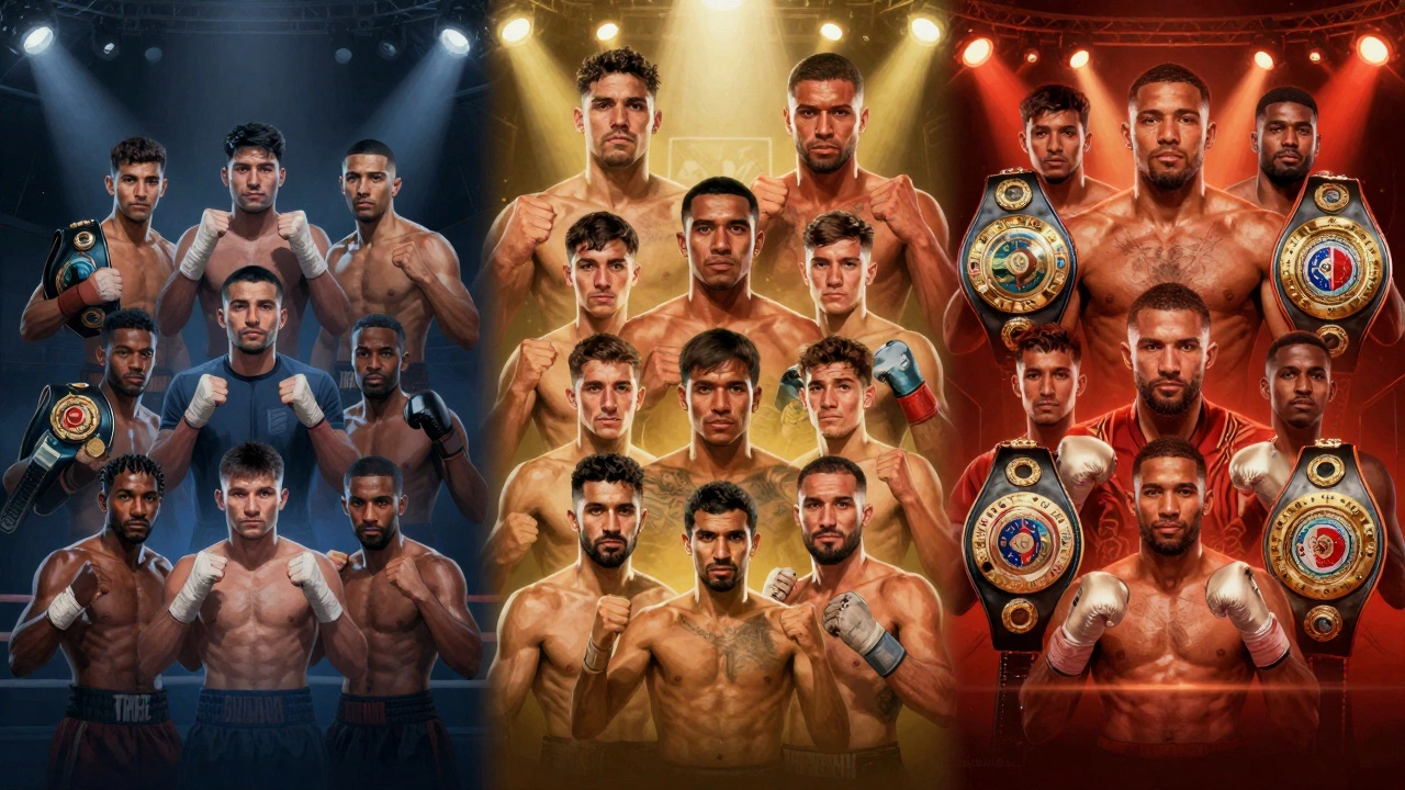 Illustration showing boxing card hierarchy from prelims to main event
